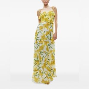 Alice + Olivia Yellow Floral Maxi Dress
